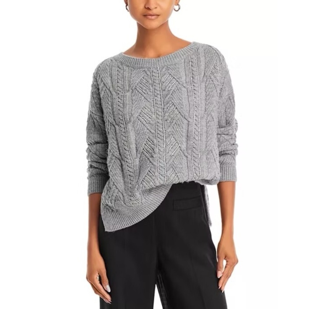 NWT Ramy Brook Lucille Cable Knit Sweater / Sizes S & M / MSRP $395